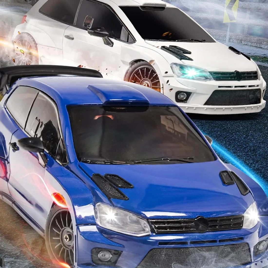 NULA 1/28 Mini RC Drift Auto per adulti, 4WD Drift Auto da corsa, proporzionale con luci a LED, 10 km/h, veicolo ad alta velocità, hobby, desktop, giocattolo per hobbisti