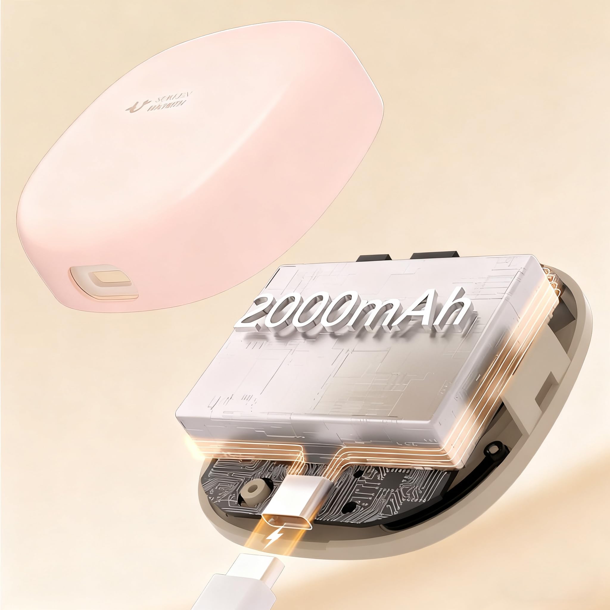 Scaldamani rotondi ricaricabili, confezione da 2, mini scaldamani elettrici, riutilizzabili, scaldamani portatili per donne e uomini, campeggio all'aperto, attrezzatura da caccia