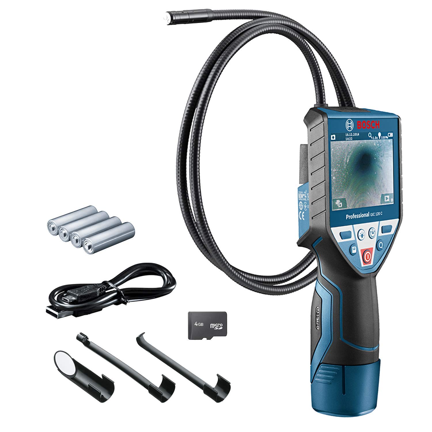 Amazon.co.jp Bosch (Bosch) GIC 120 °C Battery Telescopic Industrial Endoscope Digital Snake