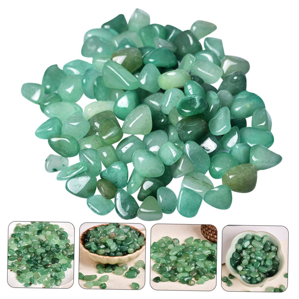 Ipetboom 1 Juego Grava de Jade aventurina jardinagem acuarios Accesorios para peceras Betta Piedras de Acuario decoración Vegetal florero Piedra a Granel Adornos de Grava de Acuario Pedazo