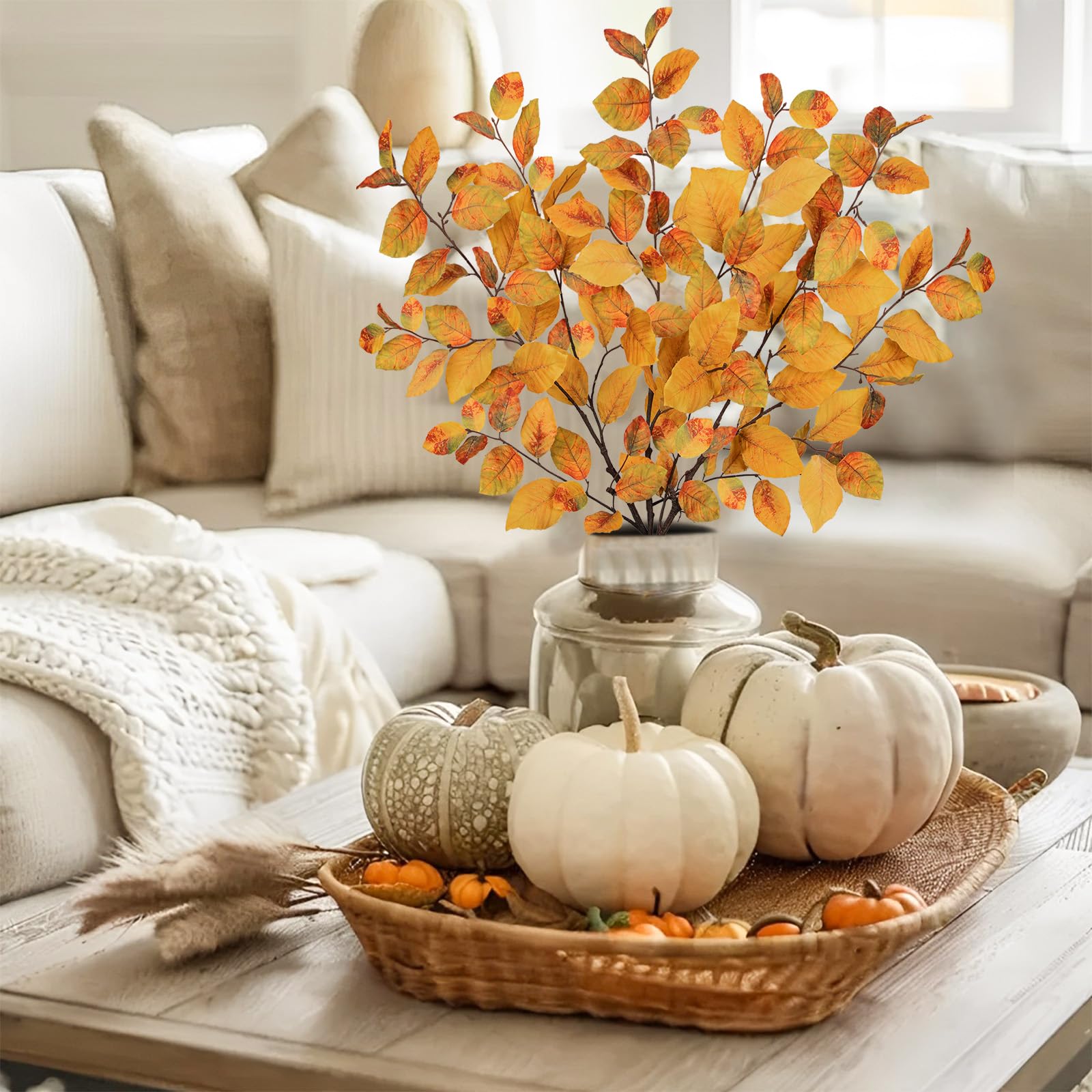 WindiyLBB Supla Lot De 8 Tiges De Feuilles D'areca Artificielles Pour