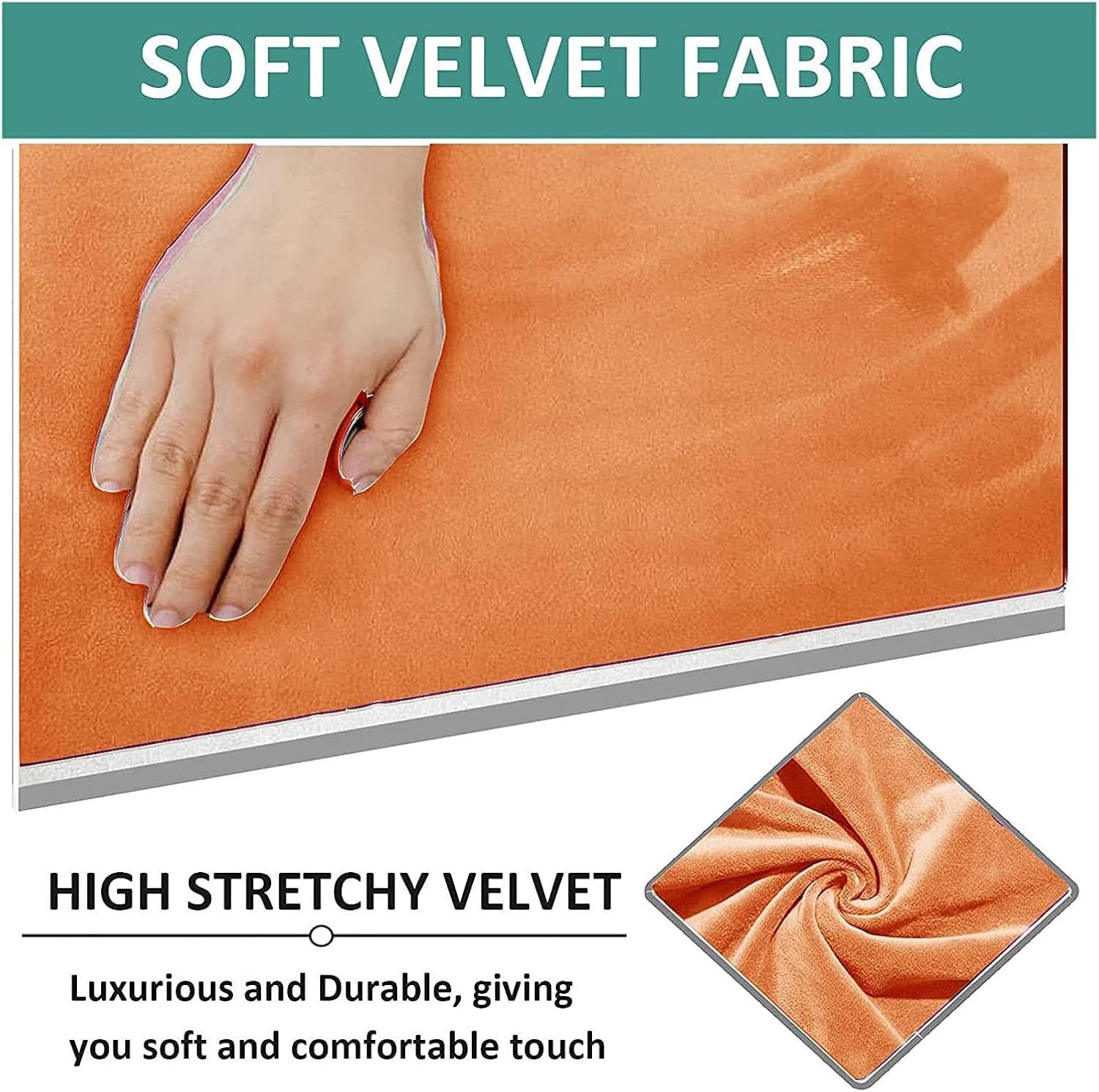 Velvet recliner sofa covers 3 seat, Stretch sofa covers for 3 cushion couch recliner chair cover with side pockets recliner slipcover chair cover soft anti-slip furniture protector ( Color : Orange )