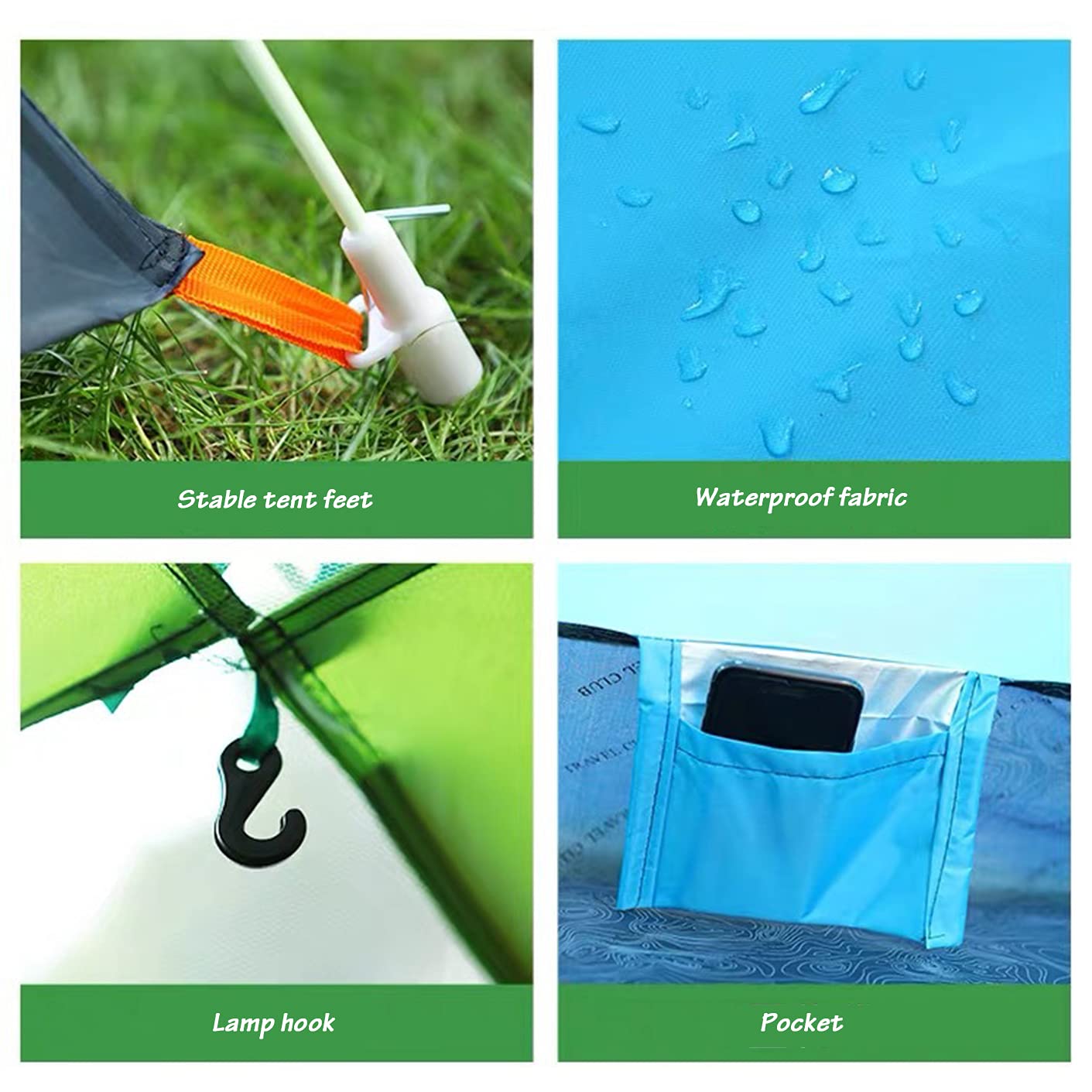 Tente Instantanée Dôme Étanche - 2-3 Personnes Pop Up De Plage, Camping Anti-UV Pour La Famille, Randonnée Et Outdoor