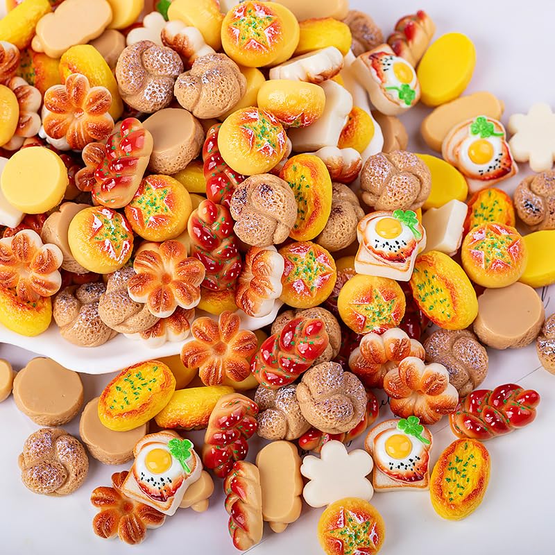 40 Pcs Fake Mini Bread for DIY Project Artificial Food Display Breads Realistic Toast Bread Simulation Model for Home Kitchen Decoration Photo Props
