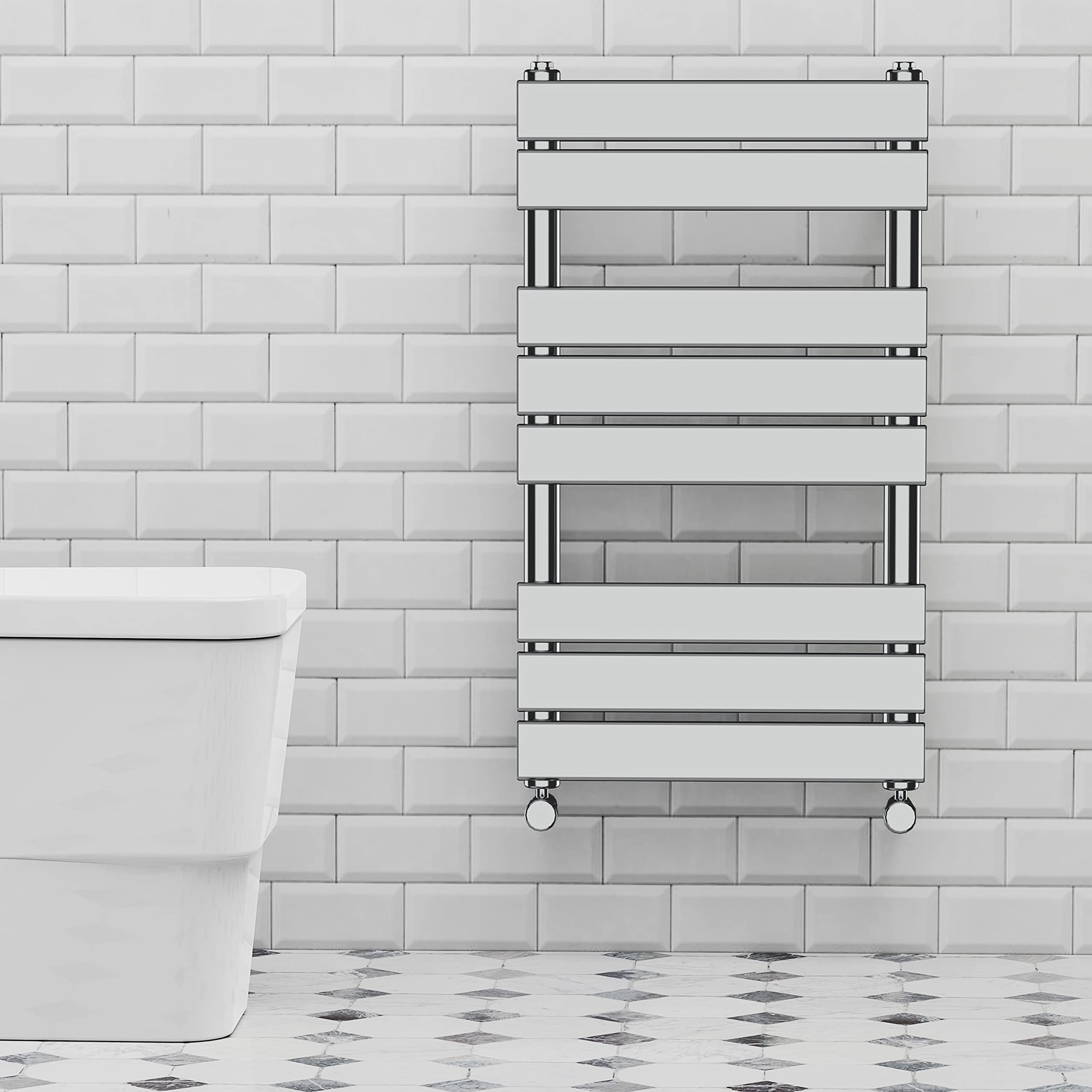 Warmehaus Chrome 800x450mm Flat Panel Heated Towel Rail 68mm — image 1