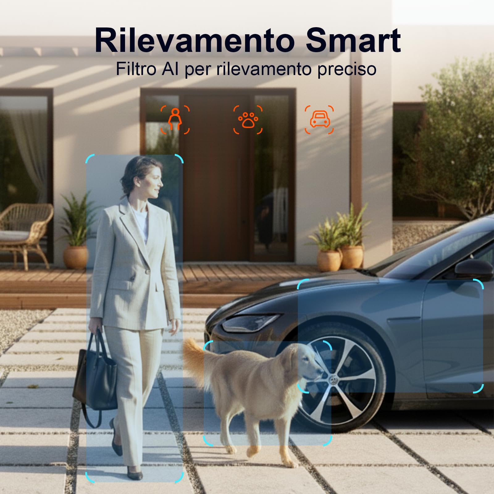 Telecamera Wi-Fi Esterno Pannello Solare con Supporto Magnetico 2K