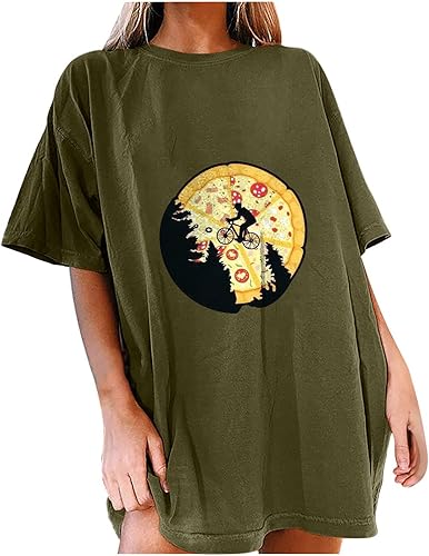 Cute Oversized T Shirts for Women Womens Fashion Summer Print T-Shirt Short Sleeve Tops Plus Size Fashion Tee