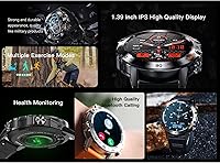 Vista 3 de Reloj inteligente K52 para hombre, reloj deportivo Bluetooth al aire libre, monitor de sueño HD de 1.39 pulgadas para Android iOS, con podómetro