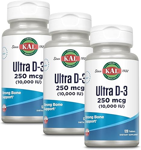 KAL 10000 tabletas Iu Ultra D-3, 120 unidades Paquete de 3