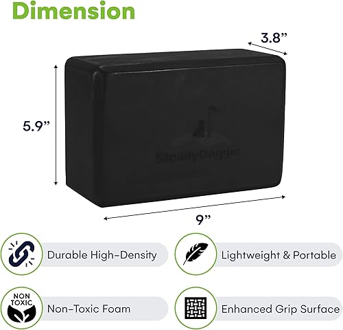 Miniatura 3 de Steady Doggie - Bloques de yoga de alta densidad, antideslizantes, ligeros para yoga, pilates, meditación