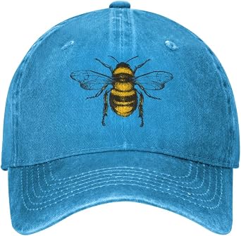 VUWKNQ Honey Bees Hat Men Dad Hat with Design Hat Blue