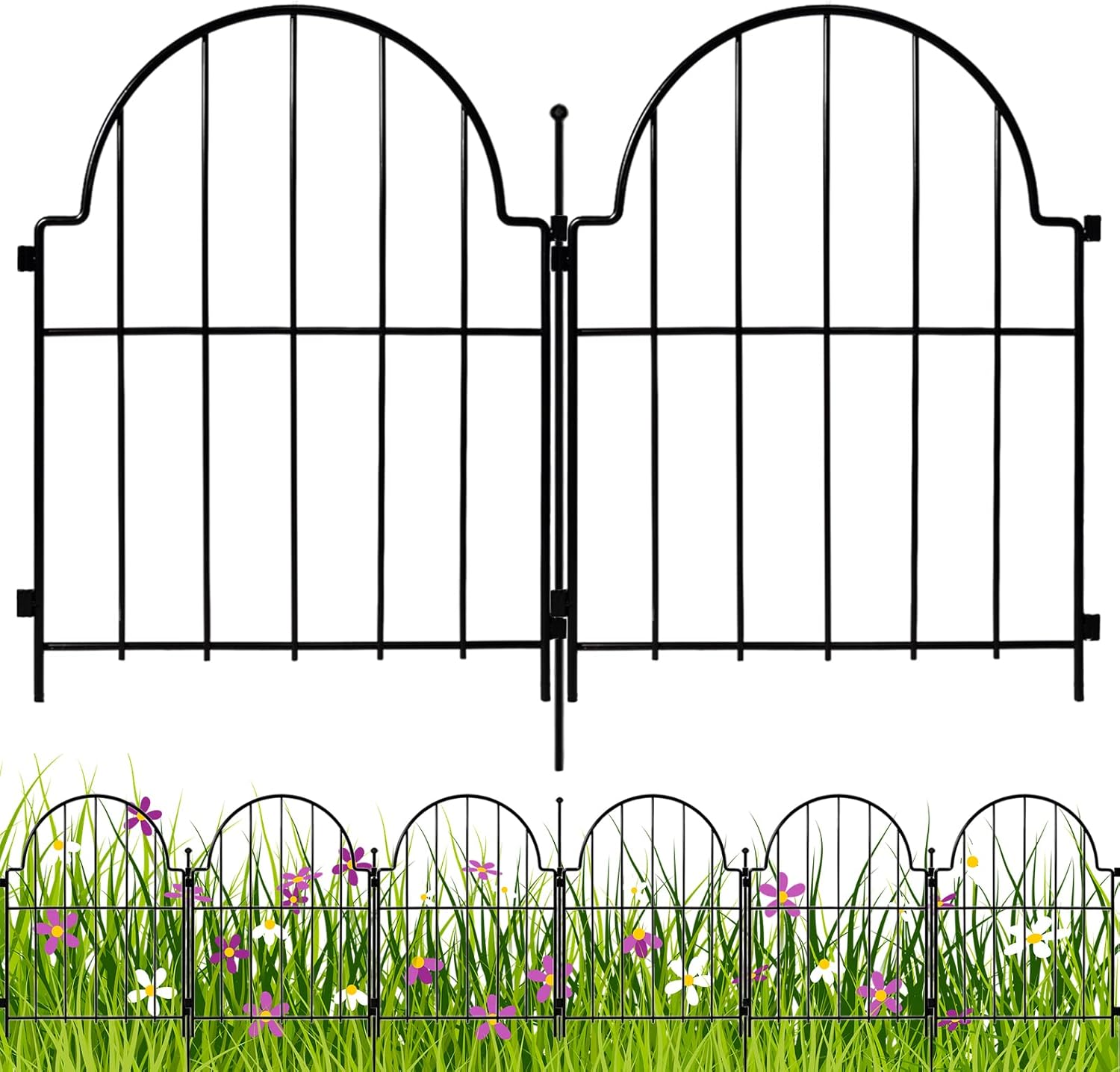 Samamixx Decorative Garden Fence, 19 Pack No Dig Fencing