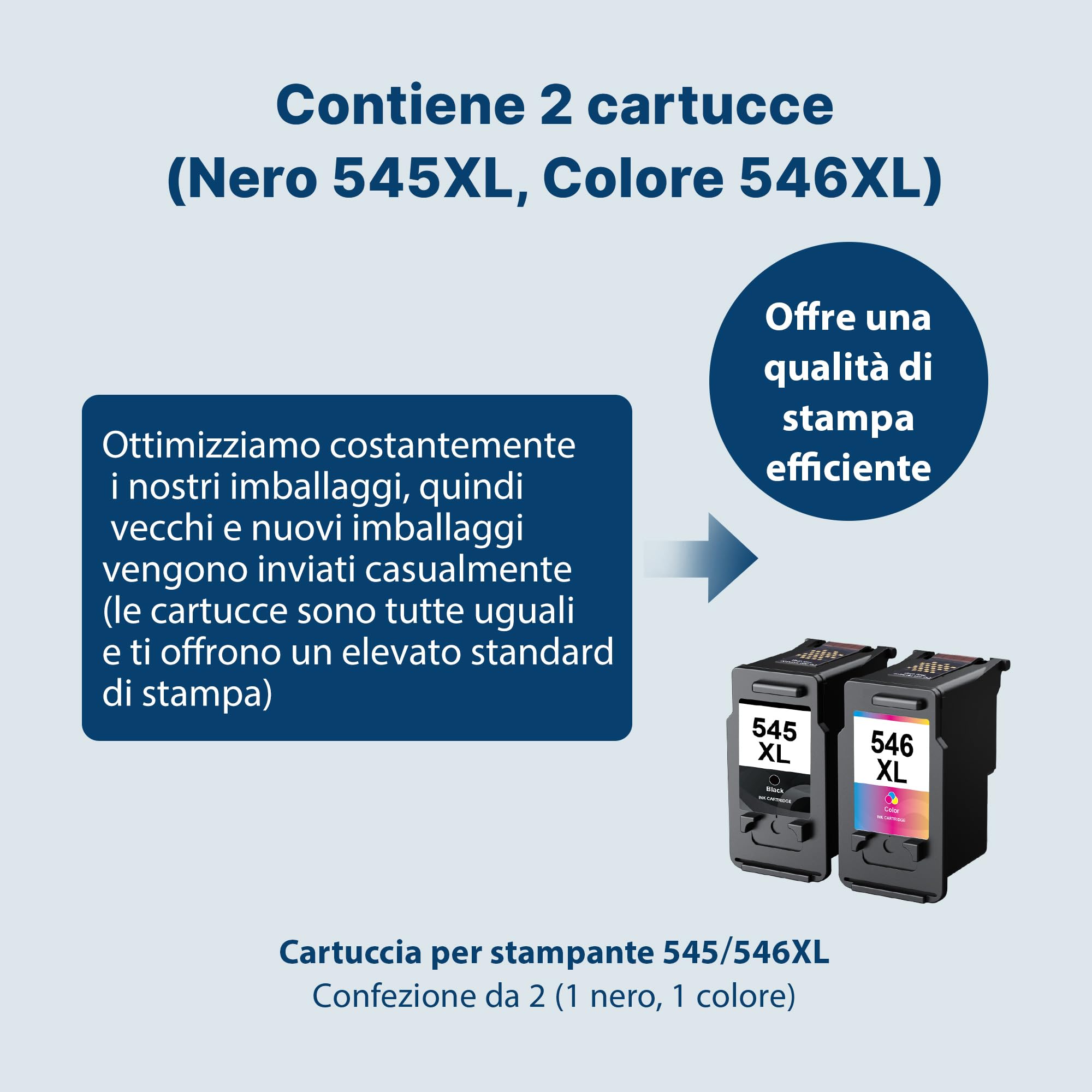 PG-545XL CL-546XL Nero e Colore Sostituzione per Cartucce Canon 545 546 XL per Pixma TS3550 TS3150 TS3151 MG2550S MG2555S TR4550 MX495 MG3050 MG2450 TR4551 MG2550 Stampante (1 Nero, 1 Colore)