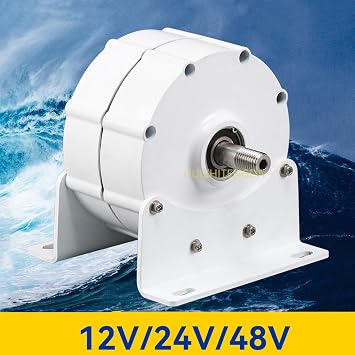 300Rpm 12V 24V 48V 2000W DC Generator Permanent Magnet Alternator Coreless Maglev for Solar Panel Wind Turbine (White)