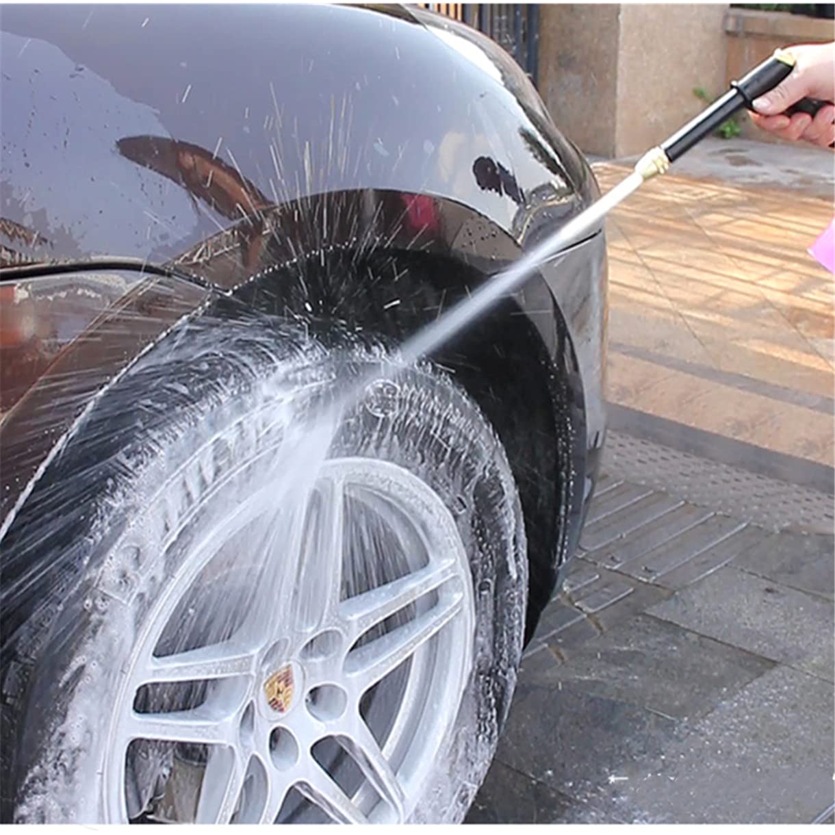 MILEVO Tête d'arrosage de Jardin, Pistolet à Eau Haute Pression Portable for Nettoyer la Machine de Lavage de Voiture, buse d'arrosage de Jardin, buse d'arrosage en Mousse, Mode Multi-Jets