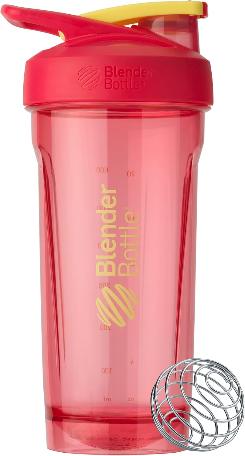 BlenderBottle Sport Tritan Shaker Bottle with Locking Lid, 28-Ounce, Electric Pink