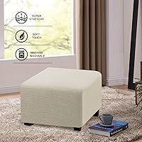 Vista 3 de Flamingo P Funda otomana elástica cuadrada, protector de muebles, protector de muebles plegable, protector de muebles, funda suave con parte