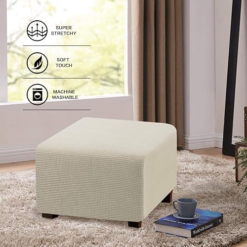Miniatura 3 de Flamingo P Funda otomana elástica cuadrada, protector de muebles, protector de muebles plegable, protector de muebles, funda suave con parte
