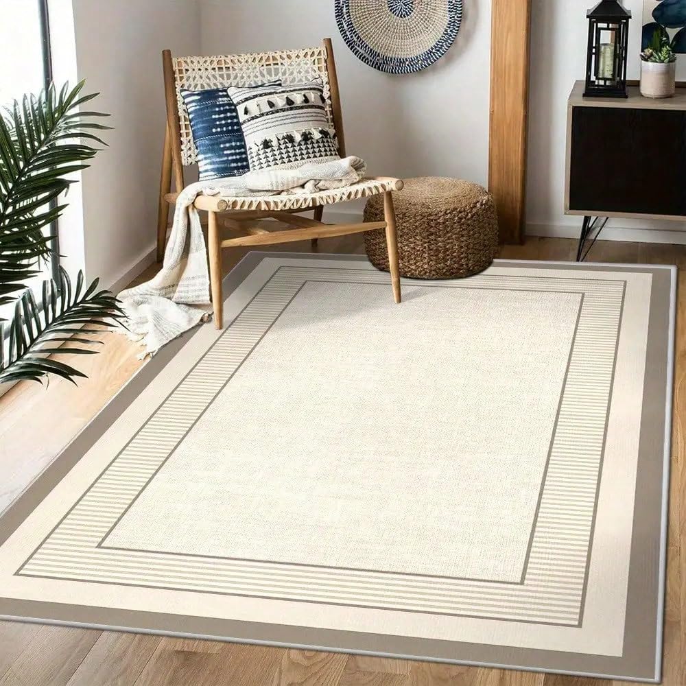 Tapis de chambre doux au motif floral rétro pour un salon cosy