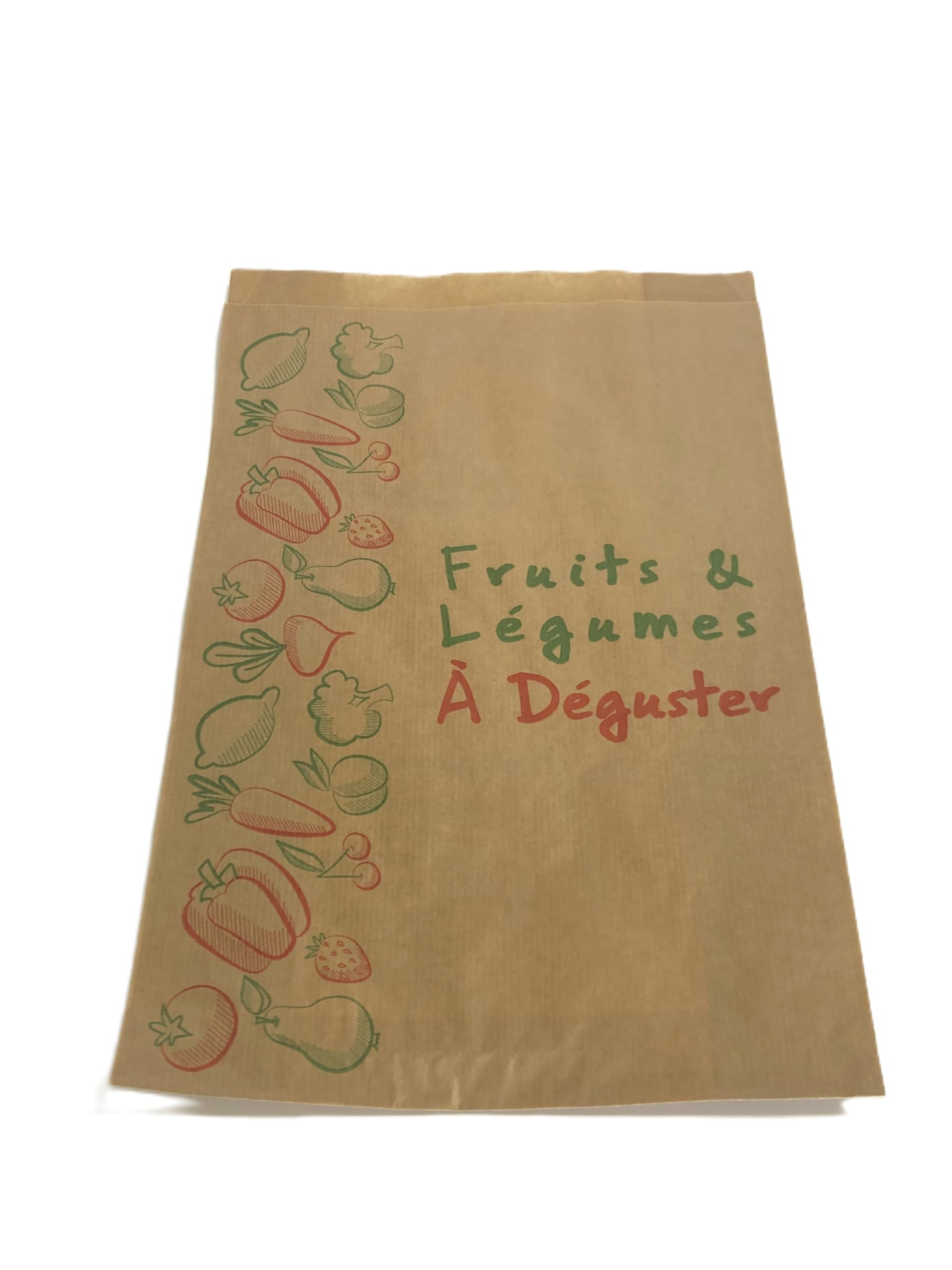 Lot de 500 sacs en Papier Kraft Enfilée Brun pour fruti légumes, bijoux 20 x 34 x 7 cm.