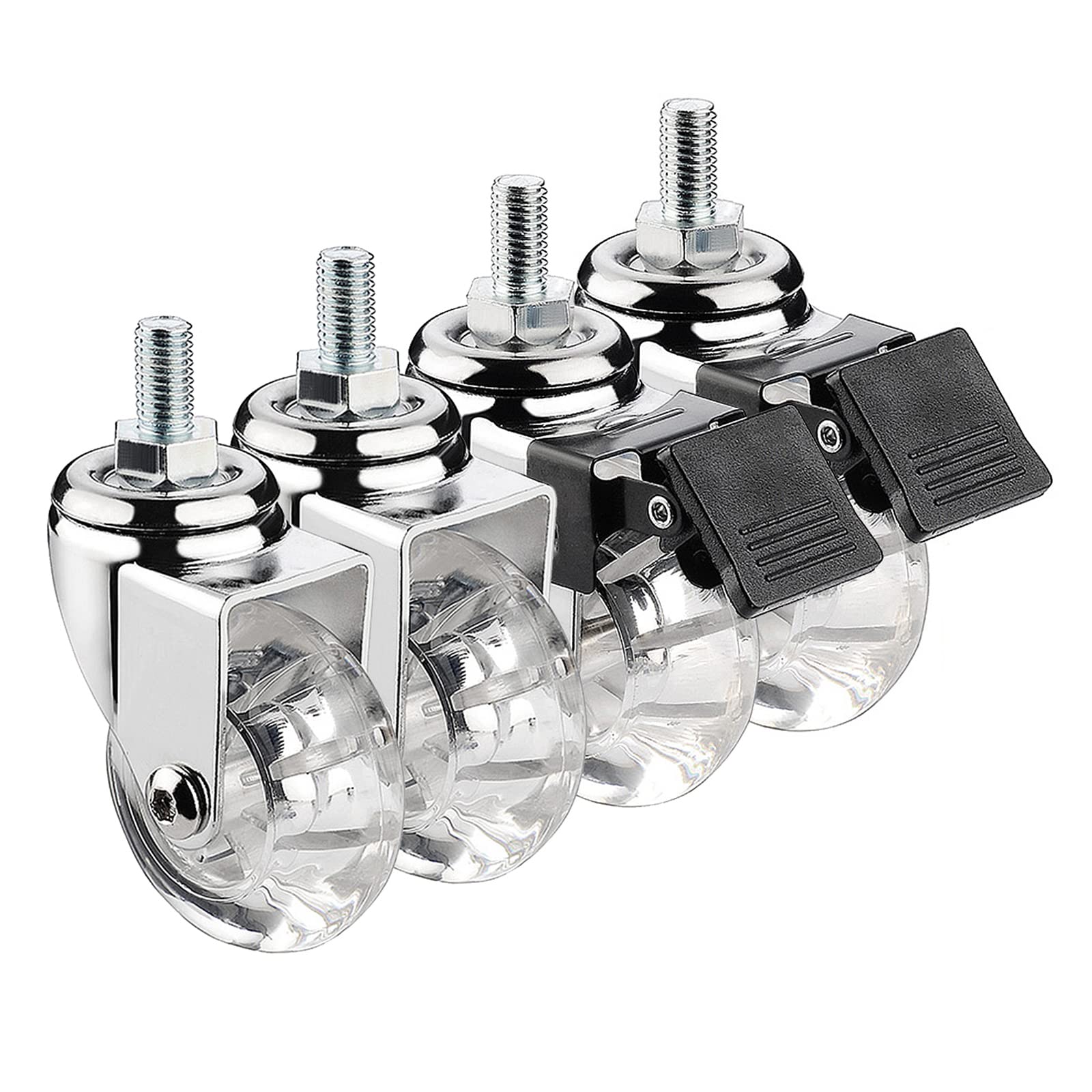 Roulettes pour meubles 50 mm lot de 4 roulette pivotante chariot filetée