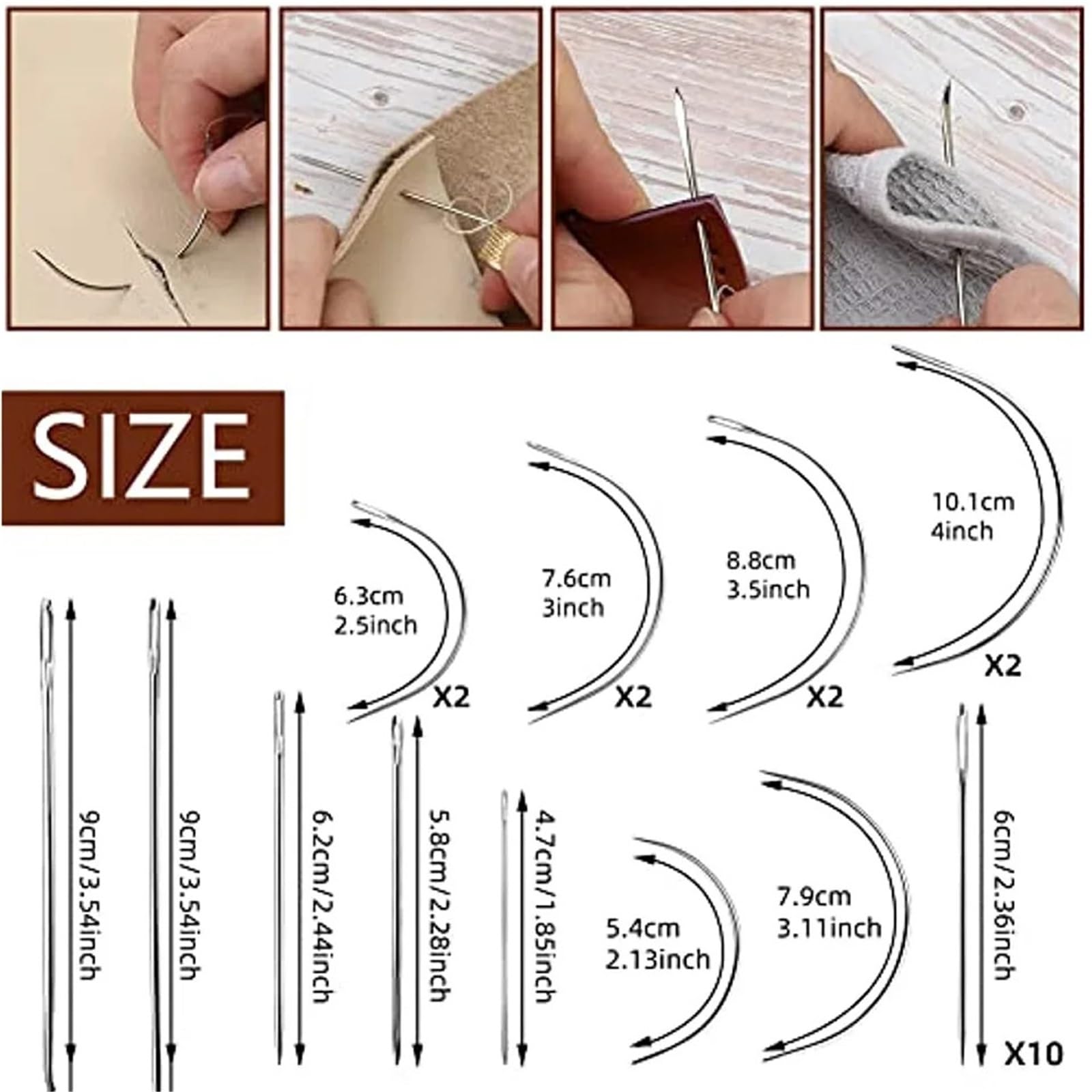 Kit De Costura De Viaje 1 juego de reparación tapicería cuero, kit costura for zapatos, sofás, tiendas campaña, alfombras, manualidades, descosedor, hilo coser y aguja