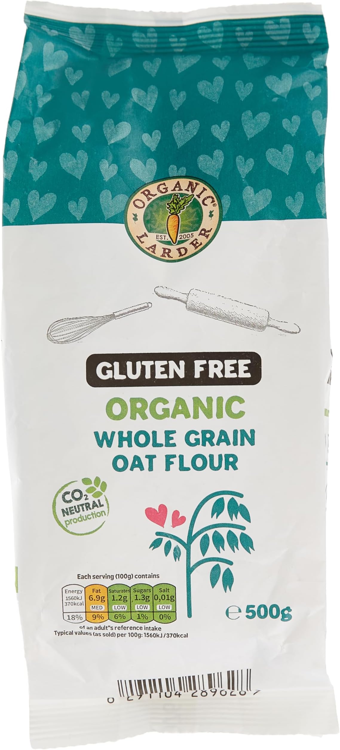 ORGANIC LARDER ORGANIC GF OAT FLOUR 500G