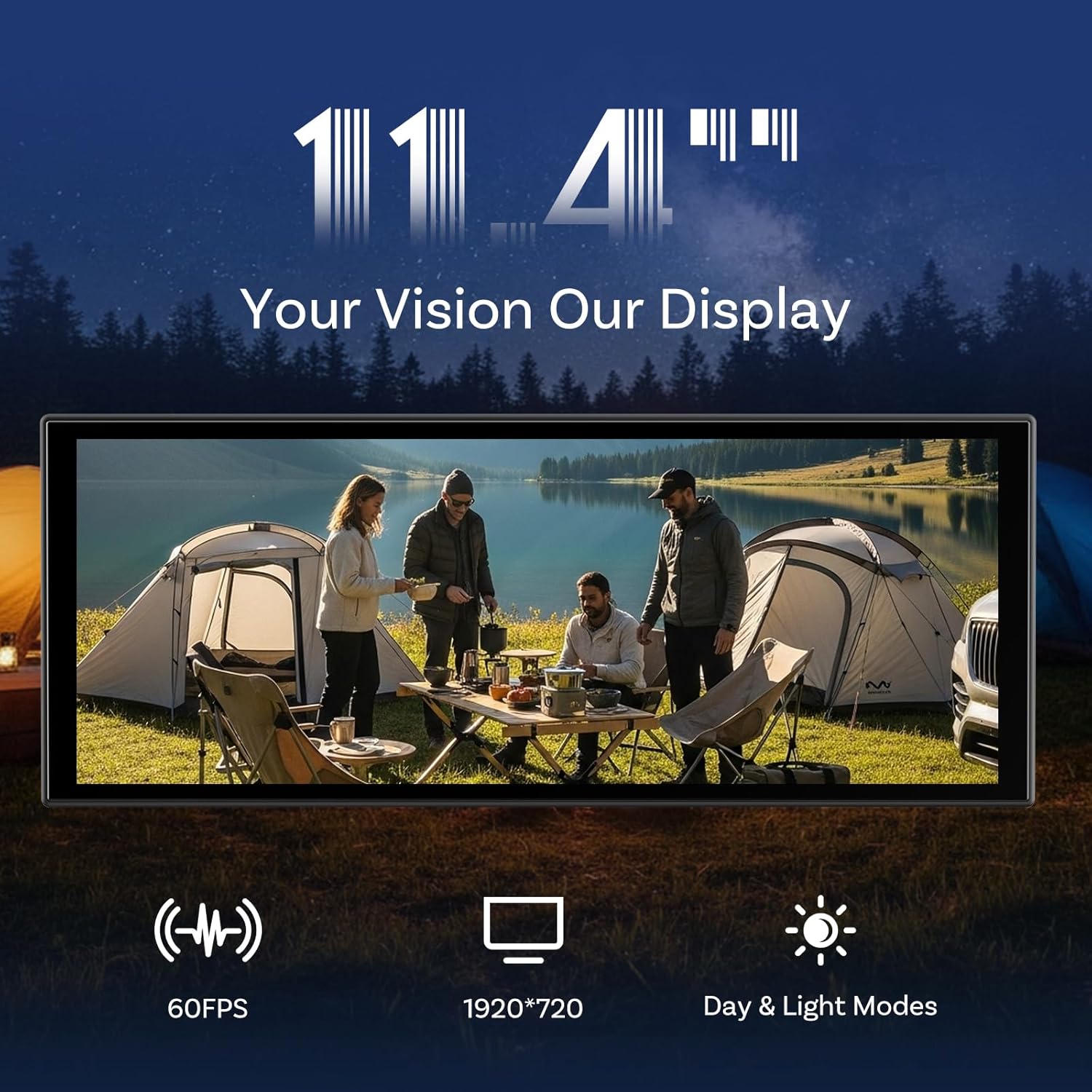 Three steps showing how to connect the OTTOCAST ScreenFlow-01 to a car's power, connect to the internet, and begin use.