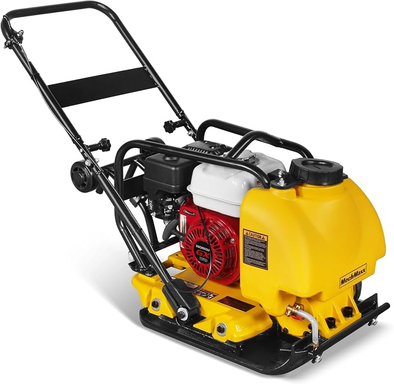 Honda GX160 Vibratory Plate Compactor with Wheel Kit, 3150 lb Centrifugal Force for Soil, Gravel, Asphalt and Paver Base, PC80H