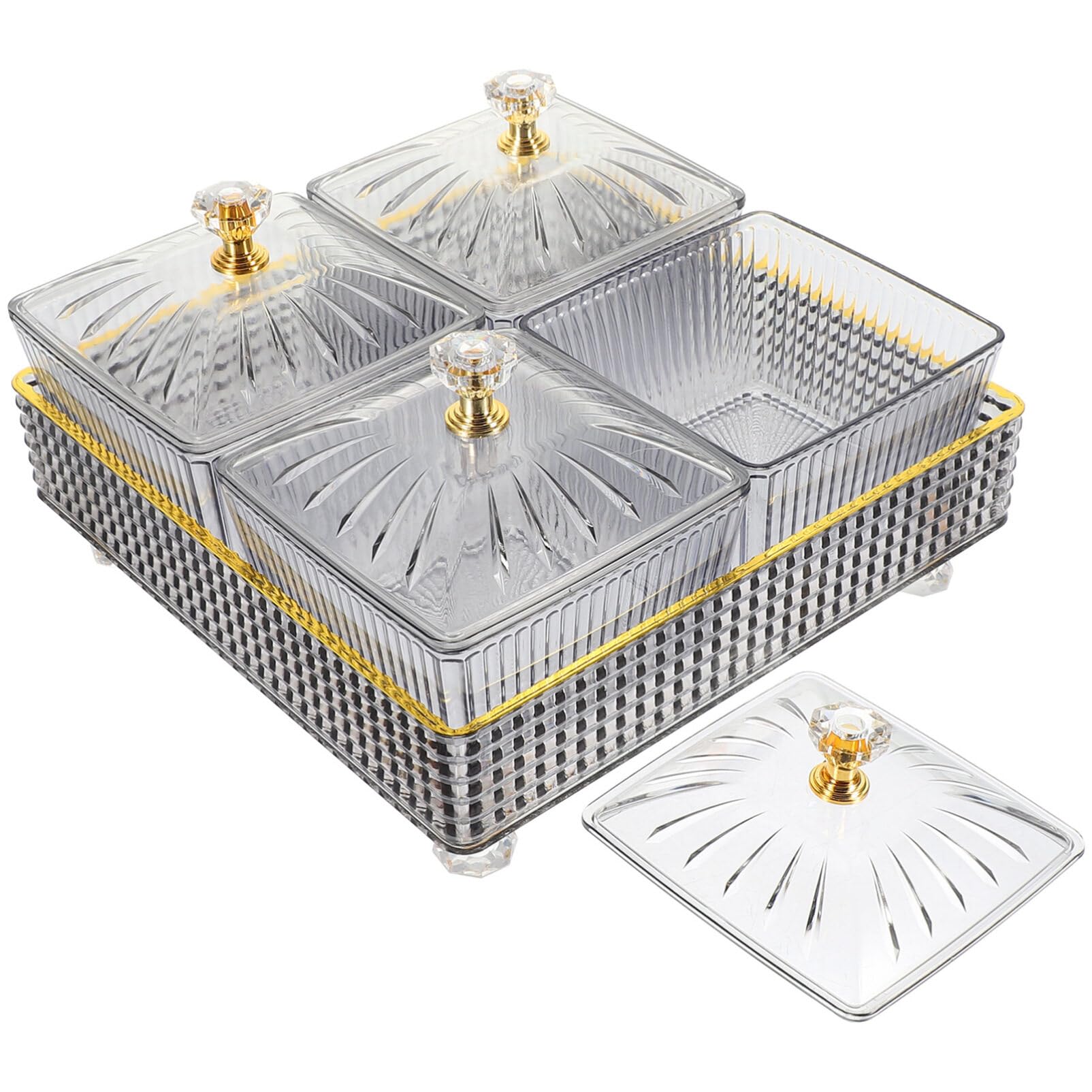 STOBAZA 1 Set Snack Compartment Platter Wedding Fruit Bowl Nut Serving Tray Dry Fruit Container Divided Appetizer Serving Tray Dried Fruit Tray Food Bowl Household Desktop Food Plate