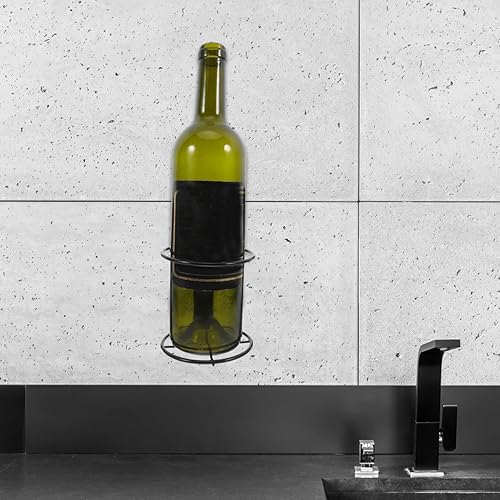 Miniatura 8 de Estante de vino montado en la pared, soporte para botella individual, estante de almacenamiento de vino de metal para bar en casa, cocina, comedor,