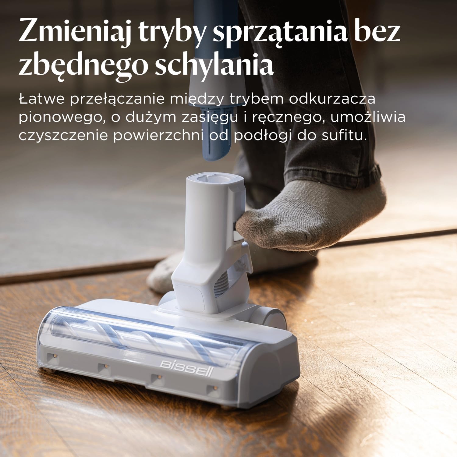 BISSELL PowerClean, odkurzacz pionowy, silnik 200 W, diody LED, nieplącząca się szczotka, odkurzacz 3 w 1, konstrukcja stojąca, filtr HEPA, wymienna bateria 2000 mAh, czas pracy 40 min, 4261N