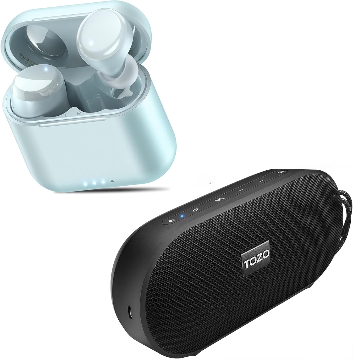TOZO T6 Wireless Earbuds, IPX8 Waterproof Ear Buds PA1 Bluetooth Speaker with 20W Stereo Sound