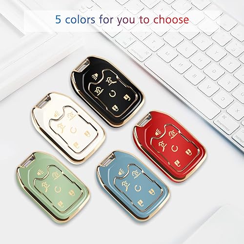 Miniatura 6 de QBUC Funda protectora de TPU para llavero GMC con llavero para Chevrolet Chevy Silverado y GMC Sierra 1500 2500HD 3500HD 3500HD Terrain Acadia Yukon