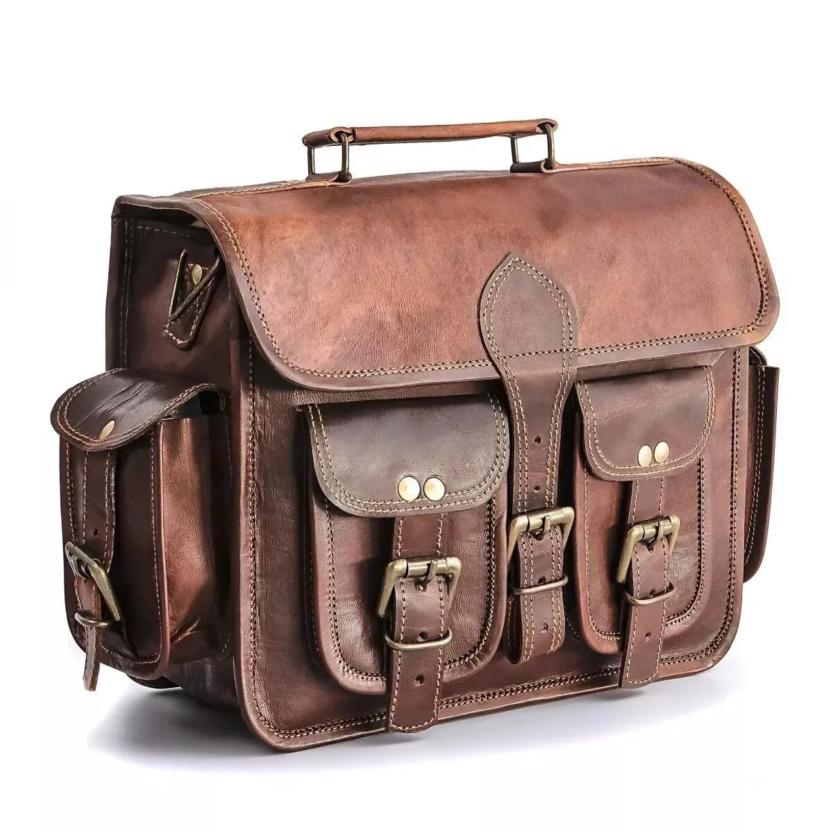 Satteltasche Motorradtasche Powersports Zubehör Rennrad 13 Zoll Leder Braun Scooter Gepäckträger Satteltaschen Wassersattel Hintergepäckträger Tasche Gepäckträger für Werkzeug Ausrüstungstasc