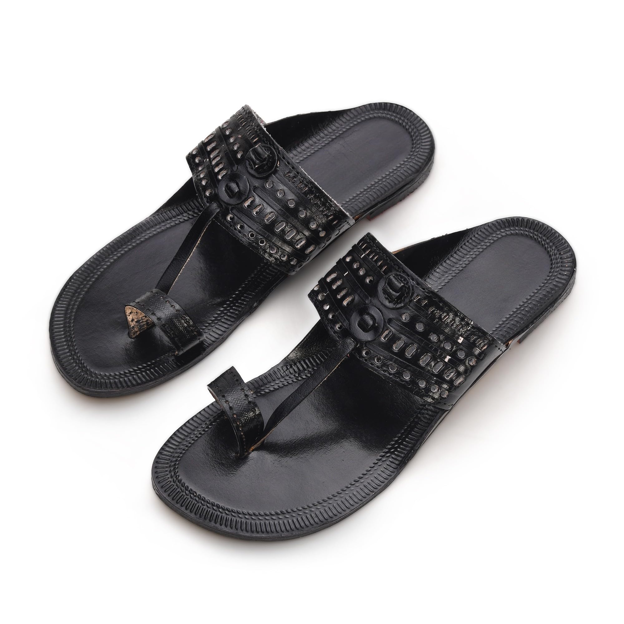 Kolhapuri Chappal for Men Original, Semi-Premium Leather Semi-Handcrafted Traditional Kolhapuri Chappal for Man Formal Footwear for Weddings & Parties, Ethnic Wear & Daily Comfort