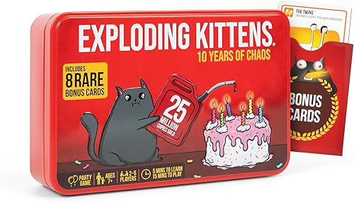 Miniatura 9 de Exploding Kittens Edición Original en Lata Coleccionable - Divertido y Hilarante Juego de Cartas para Niños y Adultos, Ideal para Noche de Juegos en