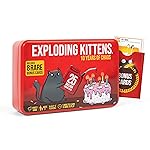 Exploding Kittens -10th Anniversary Collectible Tin (New Edition) - Updated with 8 Legacy Cards - Hilarious Fast-Paced Card Game for Adults and Kids, Travel Friendly, Ideal for Family Game Night