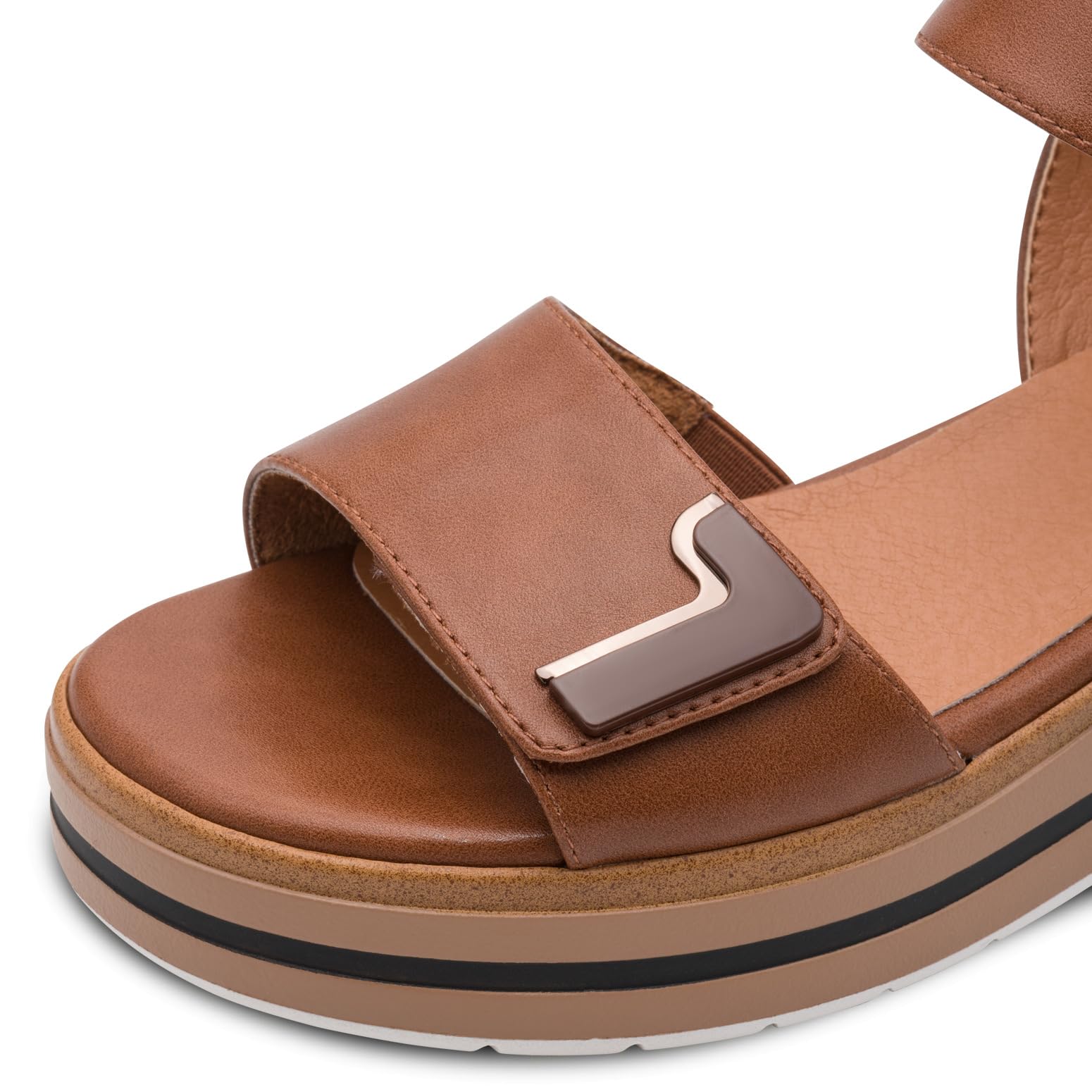 Jana Damen Sandalen Plateau mit Klettverschluss Vegan