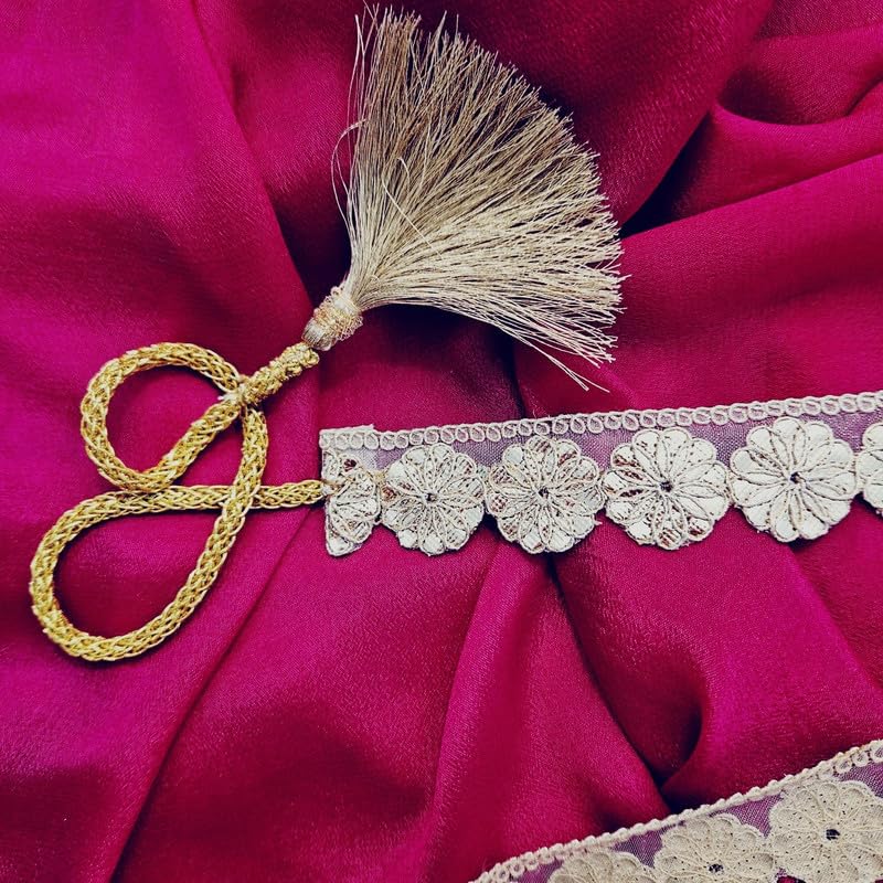 Adjustable Golden Gotaa Patti Flower Belt for Girls | Kamarbandh | Kamarpatta | Vadannam | Waist Belt(50) 2
