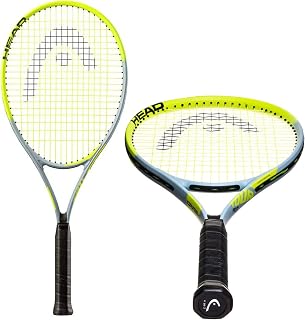 HEAD Tour Pro Tennis Racket 27 Inch Pre-Strung Oversized 110 sq in Head Light Balance Yellow Grip 4 3/8