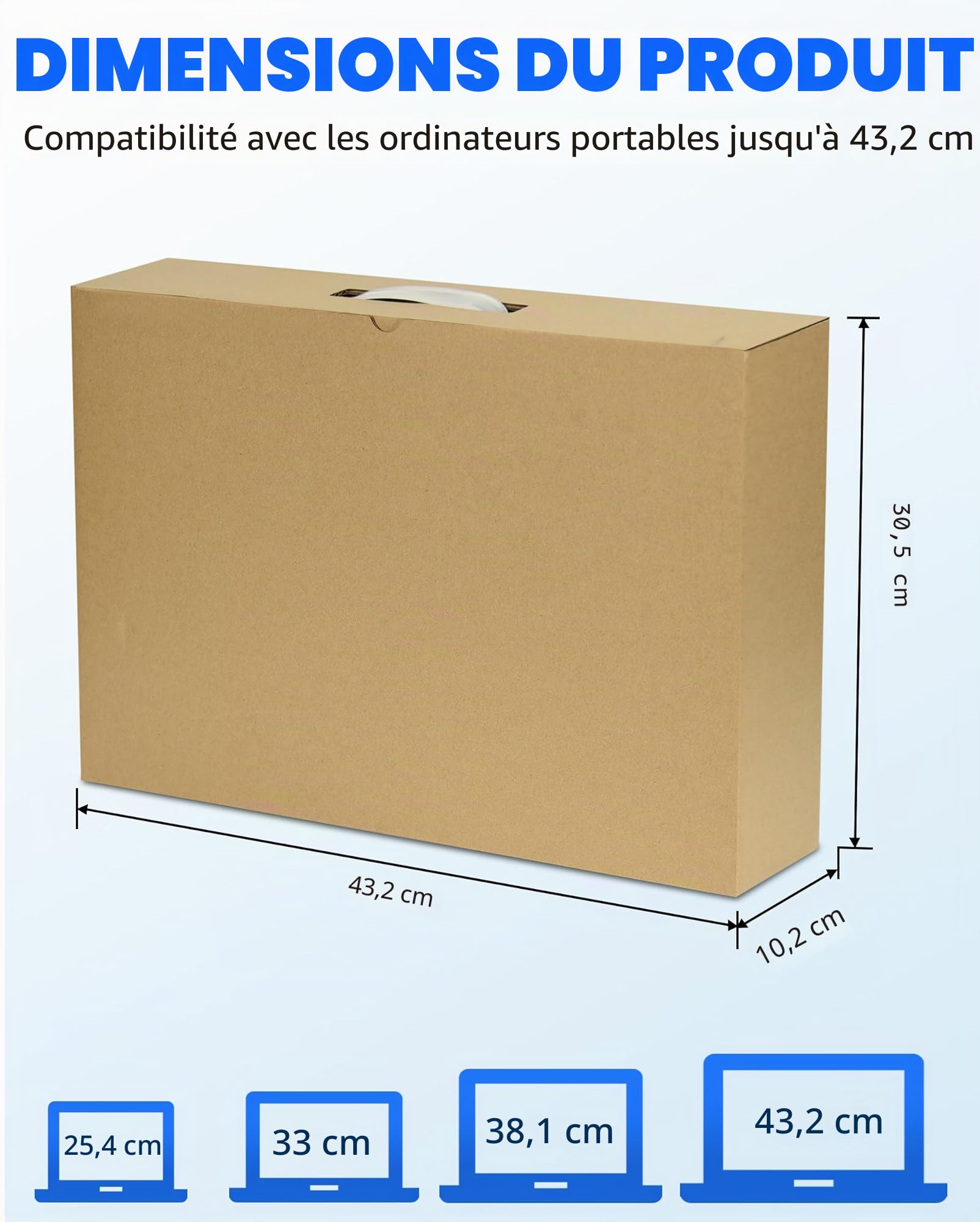 Boîte d'expédition pour ordinateur portable avec mousse de protection pour ordinateur portable jusqu'à 17" - Carton d'expédition pour ordinateur portable - Boîtes d'expédition sécurisées