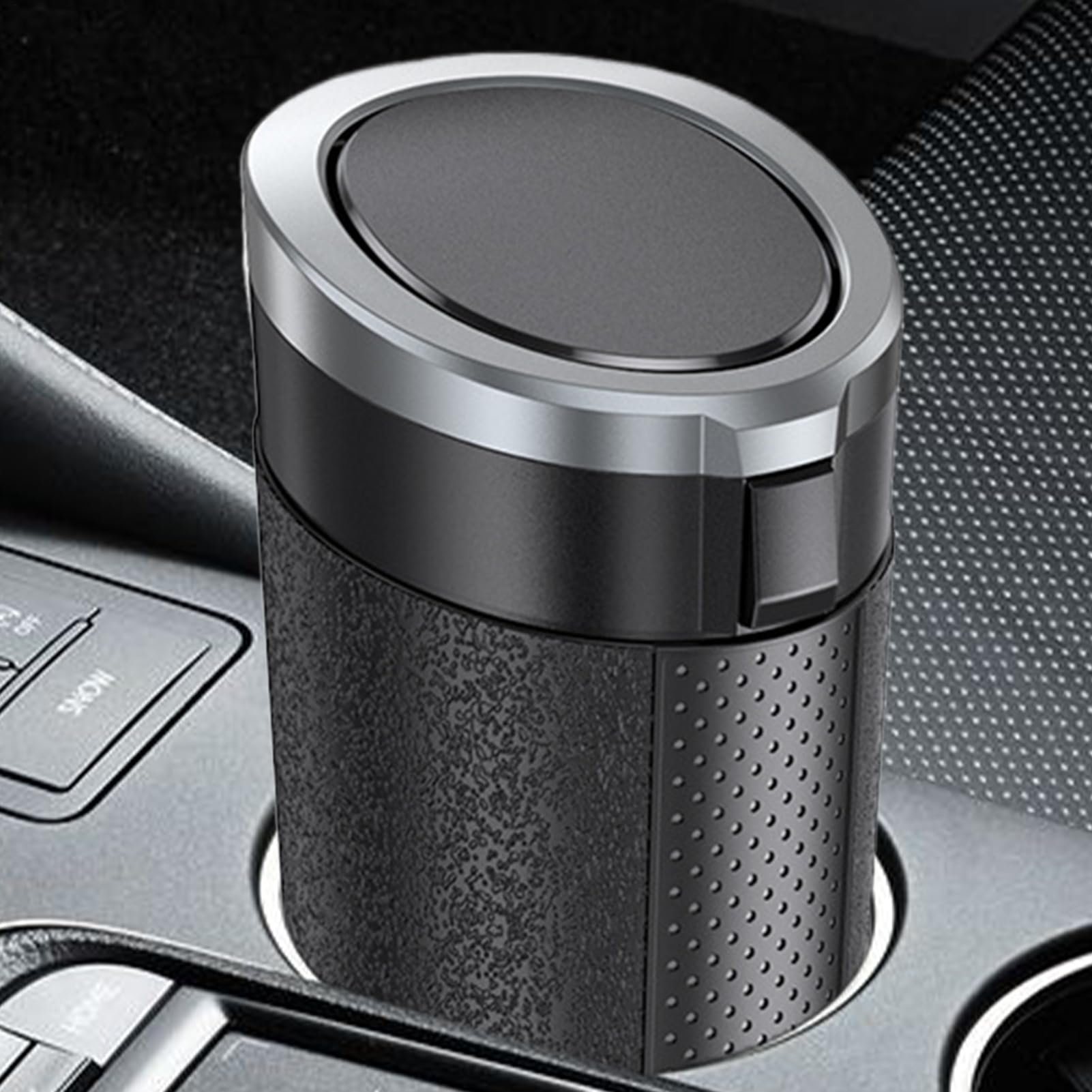 Vehicle Trash Bin, Car Garbage Holder, 7.28in Portable Waste Container, Leak-Proof Waterproof Design, Compact Lidded Organizer for Road Trips, Daily Commute, Backseat Use, Interior