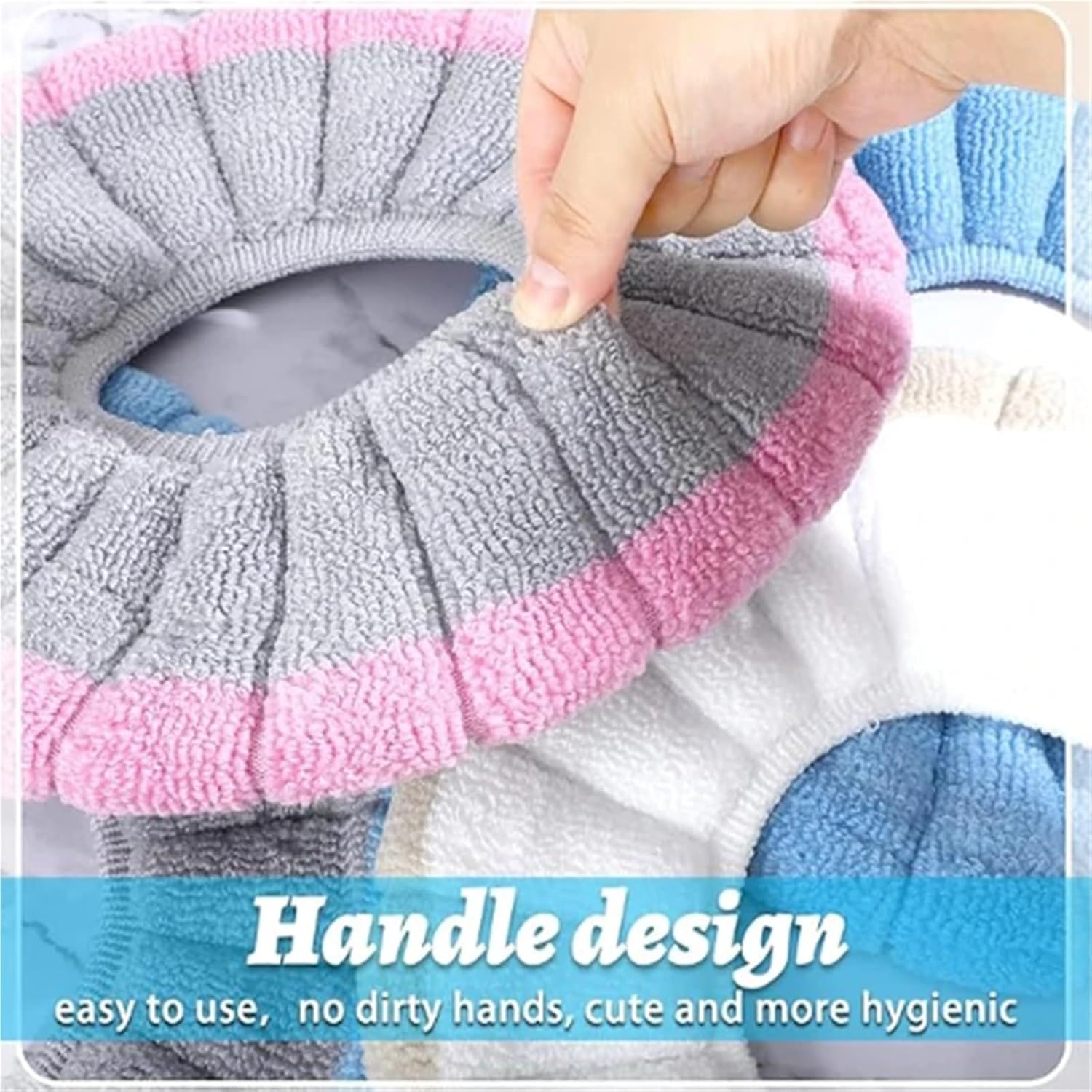 4pcs Toilet Seat Cover, Soft and Comfortable, Fits Most Toilets, Anti-Slip, Highly Absorbent, Perfect for Home Use(Multi-Colored)