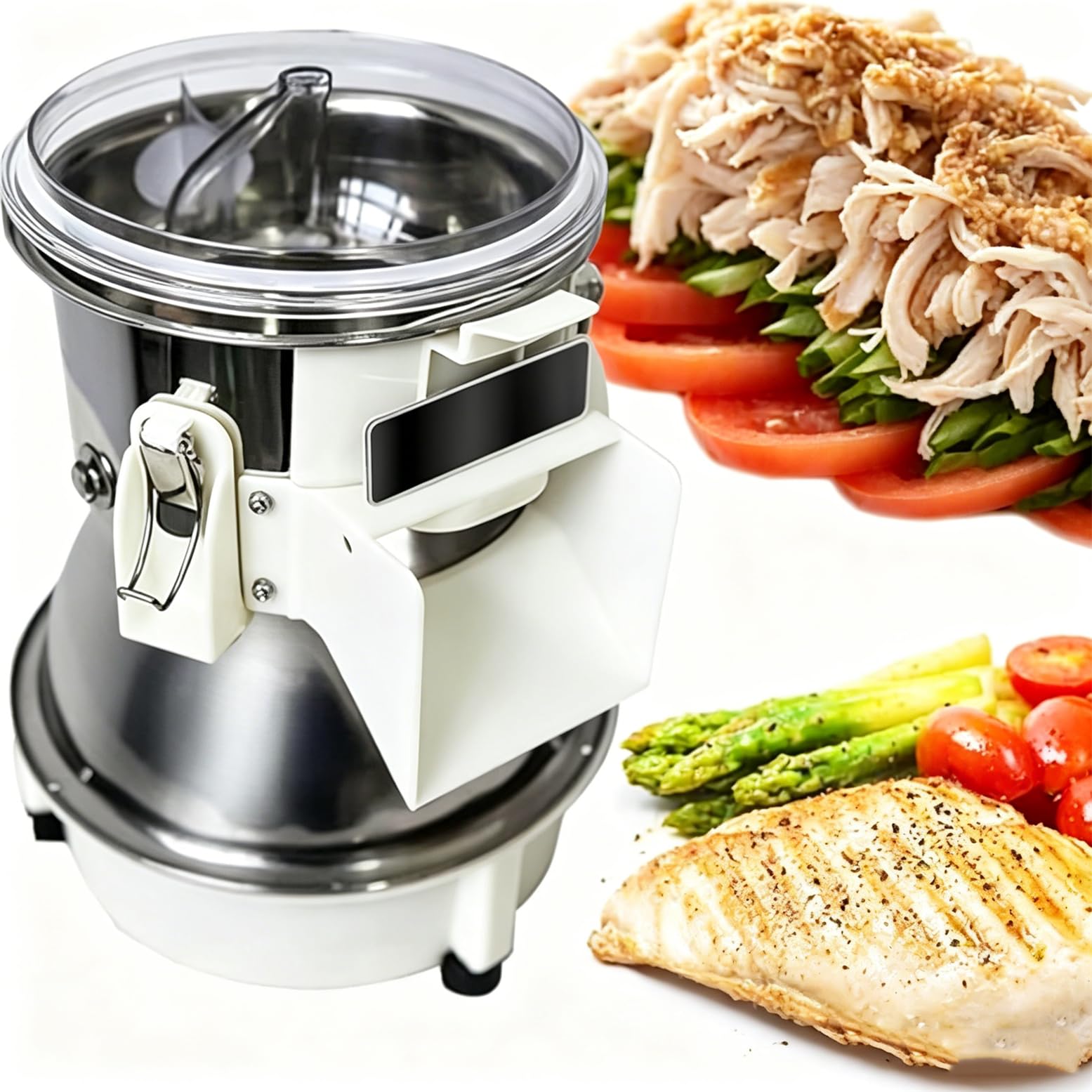 Nuxyyds Electric Chicken Shredder, Automatic Meat Grinder Tool, Stainless Steel Chicken Crusher, Twist Large Visual Chicken Breast Shredder for Cooked Chicken Breasts and Beef Only
