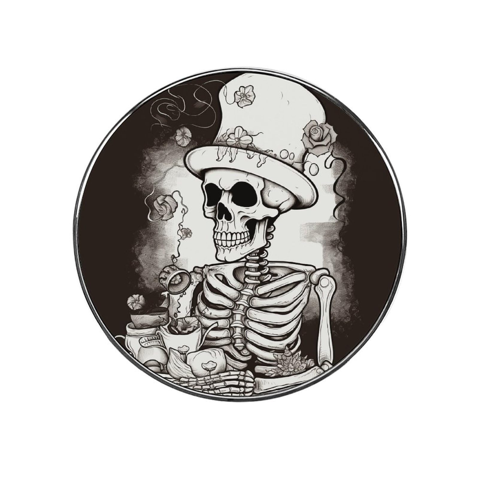 Adfgyerh Style Skeleton Chef Refrigerator Magnets Circular Design，Stickers Home Decorations，Fridge Magnets For Fridge Plant Lovers Kitchen Office Locker Whiteboard Car Garage Decor.