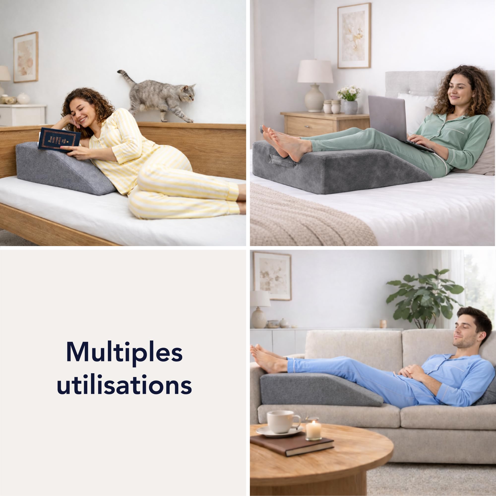 Dreamzie Coussin Ergonomique Repose Pieds - Coussin Orthopédique Genoux, Sciatique, Dos, Jambes, Circulation - Respirant, Lavable & Hypoallergénique