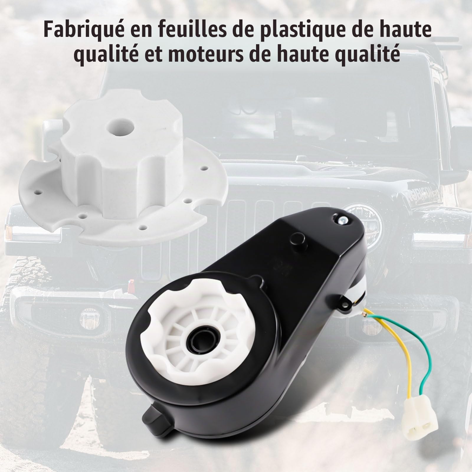 2pcs Boîte de Vitesse de Moteur Électrique, Kit de Mise à Niveau des Roues Motrices 24V 35000tr/min Boîte de Vitesses Électrique pour Moteur à Grande Vitesse RS550 pour Voiture Jouets