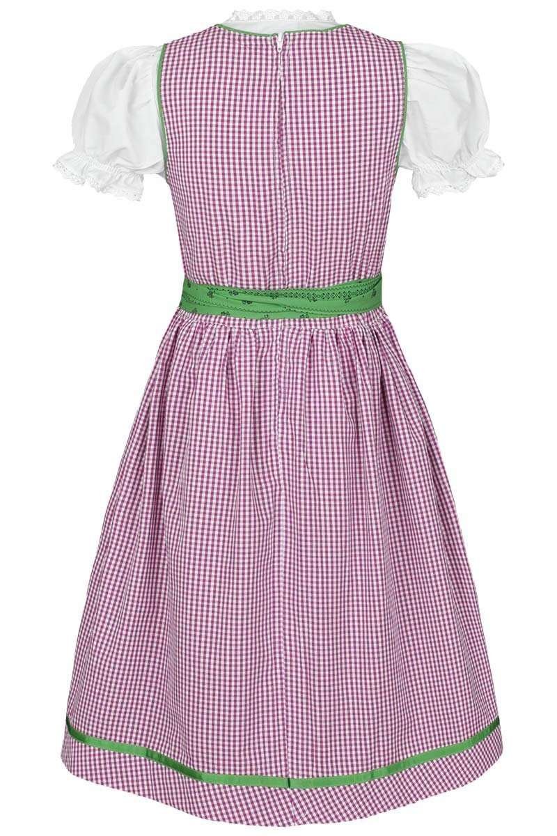 Isar-Trachten Dziewczęca dziecięca Dirndl jagodowa zielona z bluzką, jagoda, 80, granatowy (Beere), 86 cm