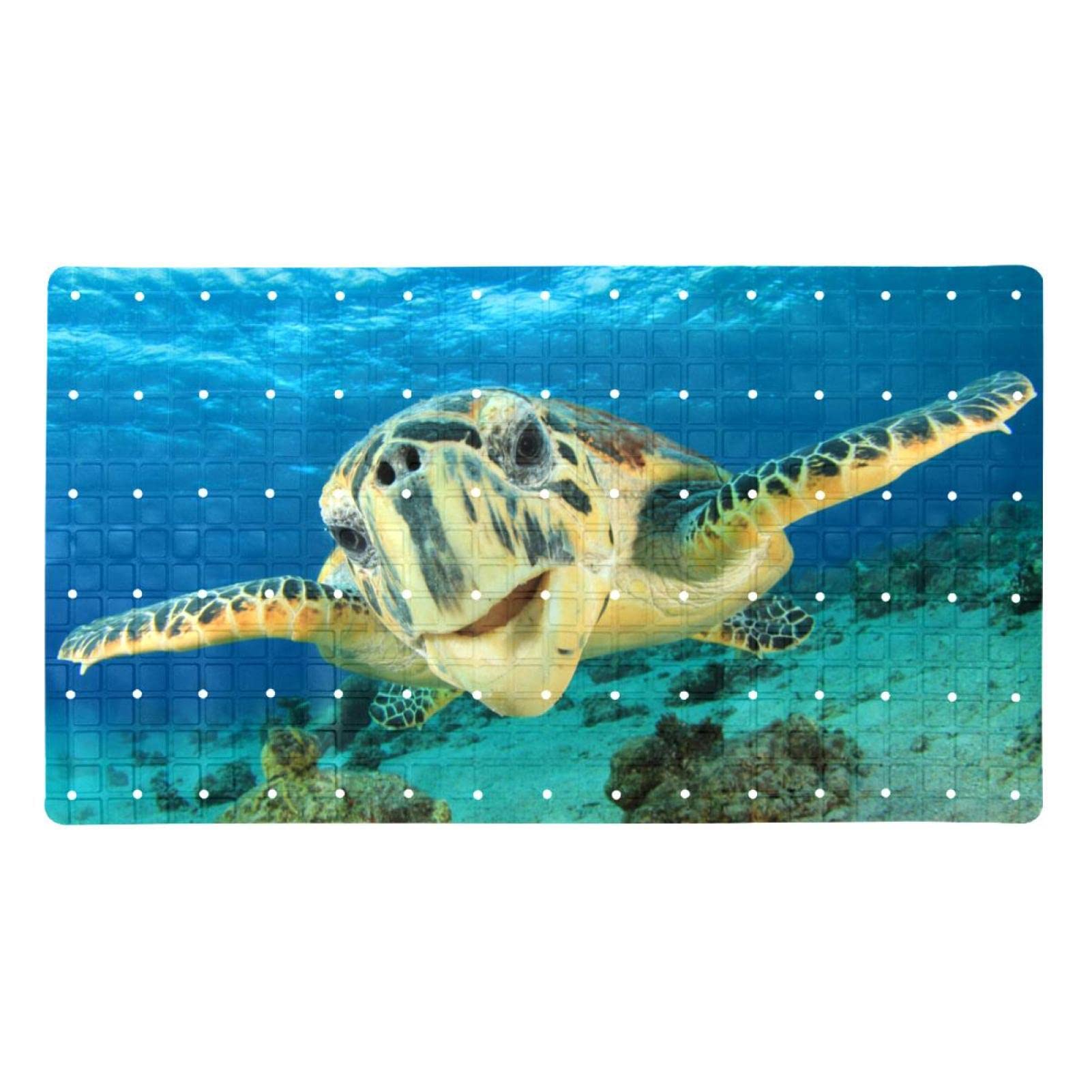 Tappetino Antiscivolo Per Vasca Tartaruga Marina: Sicurezza Per Bambini Con Ventose, PVC Morbido 70x35 Cm - copertina
